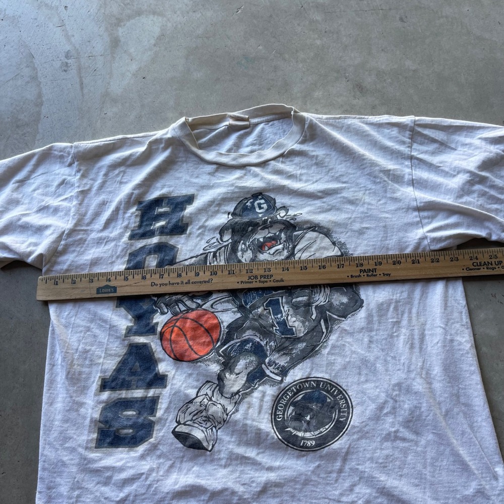 Vintage Georgetown Hoyas T-Shirt Mens XL Caribbean Dream White Basketball 90s - Picture 4 of 6